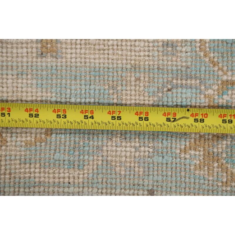 Geometric Oriental Oushak Turkish Rug Wool Hand-knotted Foyer Carpet - 2'0" x 3'11"
