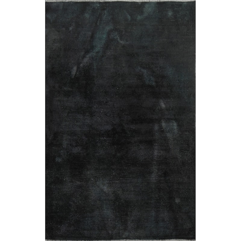 Hand Knotted Oriental 100% Wool Carpet Tribal Contemporary Black Gabbeh (kashkoli) Area Rug - 6' 0'' X 3' 11''