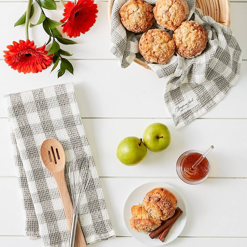 DII Washed Waffle Woven Dishtowel Set of 2