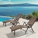 preview thumbnail 58 of 56, Outdoor Aluminum Folding Adjustable Chaise Lounge Chair and Table Set