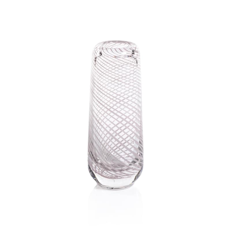 Chantilly Swirl Glass Bud Vase - Blush - Tall Narrow- 2.75" x 6.25"