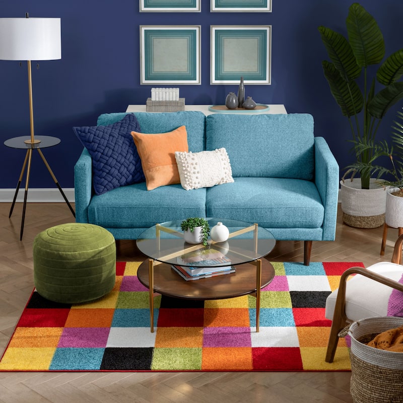 Well Woven Bright Geometric Square Multi Color Kids Area Rug - 7' 10" x 10' 6"