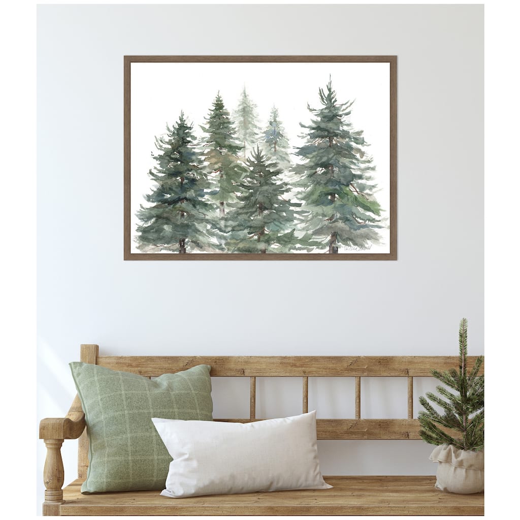 Kate and Laurel Sylvie Framed Canvas Pines And Evergreens by Patricia Shaw