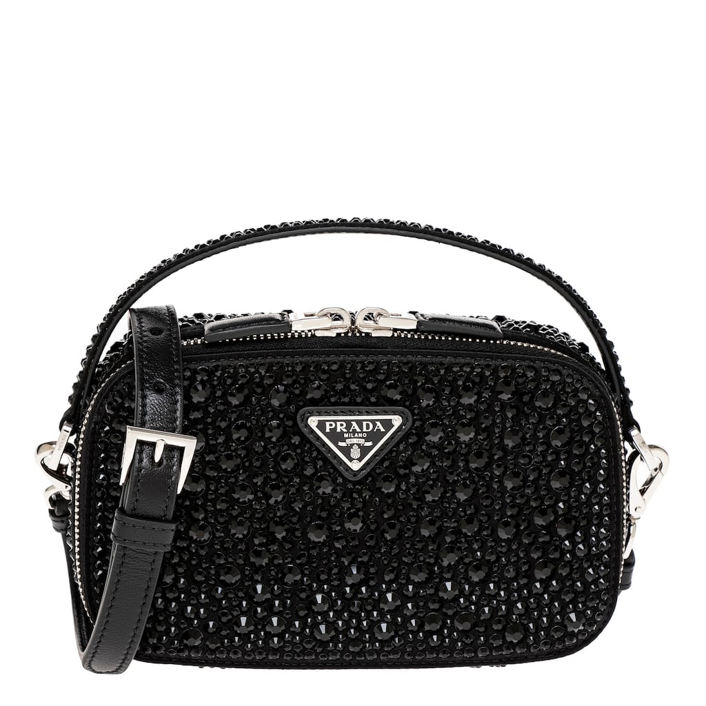 Prada Odette Crystal Embellished Satin Mini Bag