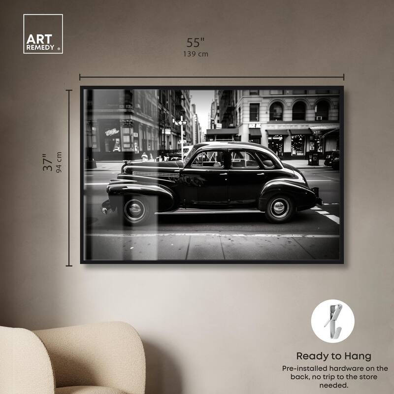 Vintage Car in New York Shadowbox by Art Remedy