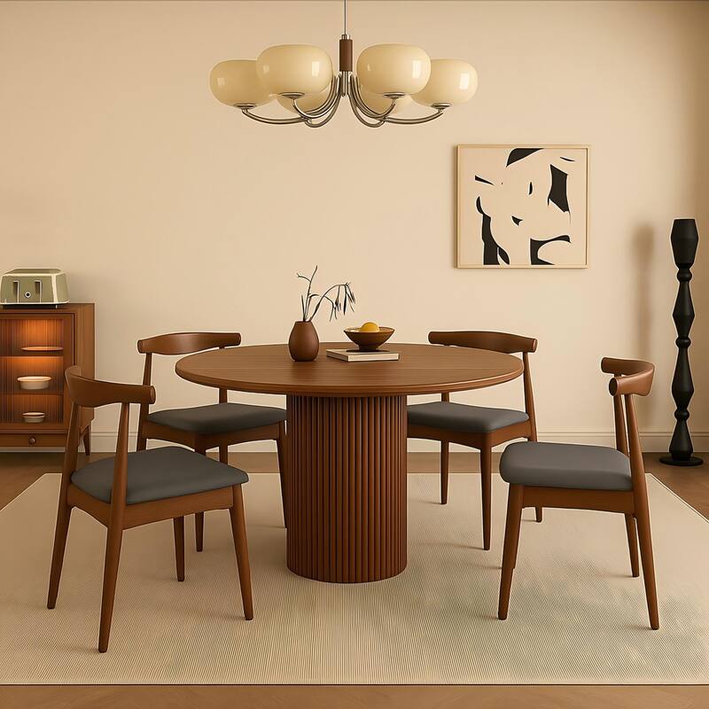 Modern 2 Piece Fabric Solid Wood Kitchen Dining Chair with Cushions and Backrest for Dining Room Kitchen Living Room Bedroom