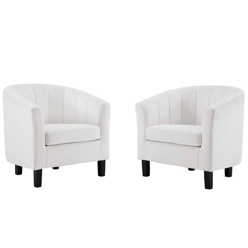 Silver Orchid Streitmann Channel Tufted Velvet Armchair (Set of 2)
