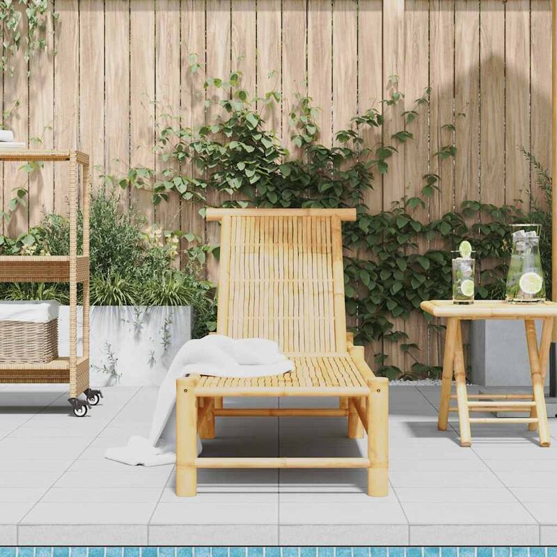 vidaXL Sun Lounger Natural bamboo Bamboo Adult-size - 78.3 x 21.7 x 25.2