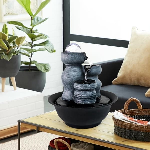 Indoor Water Fountain With Lights Waterfall Soothing Sounds For Office Overstock 31457715