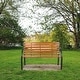 preview thumbnail 1 of 10, 48" Hardwood Slotted Steel Cast Iron Frame Outdoor Patio Garden Bench Park Seat