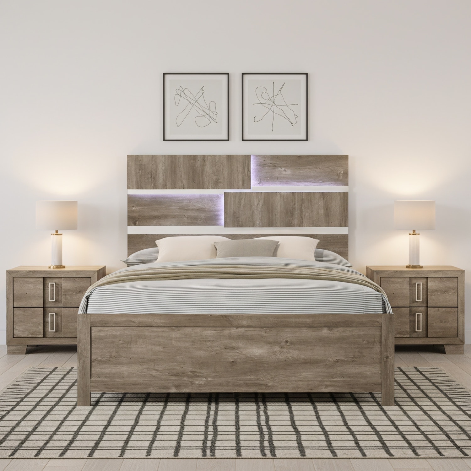 Dawson 3-Piece Bedroom Set – Bed with 2 Nightstands