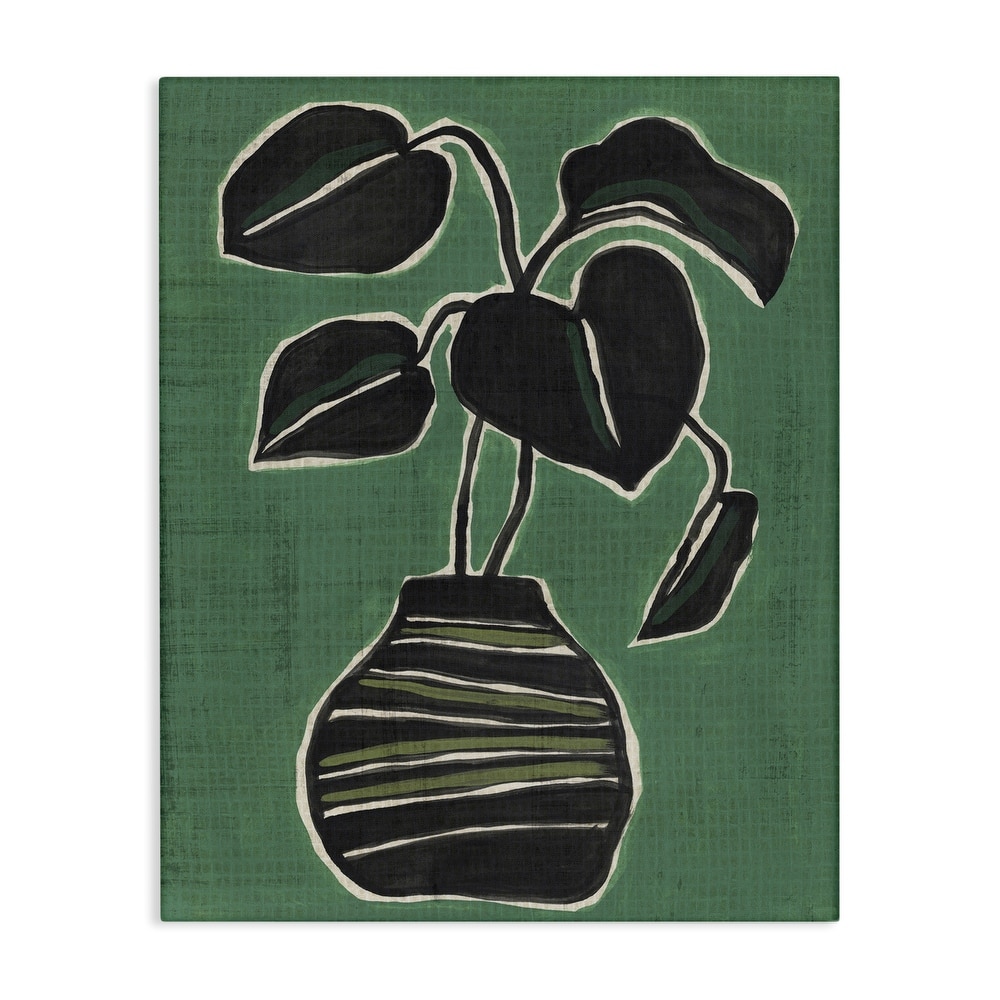 Stupell Green Hued House Plant Canvas Wall Art Design By June Erica Vess