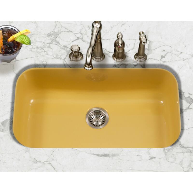 Houzer Porcela 30-9/10" Single Basin Undermount Porcelain Enameled
