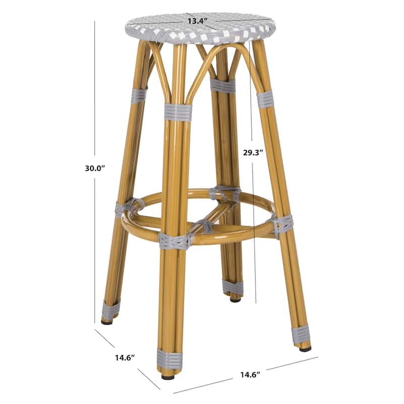 SAFAVIEH Outdoor Jaida 30-inch Bar Stool (Fully Assembled) - 15Wx15Dx30H