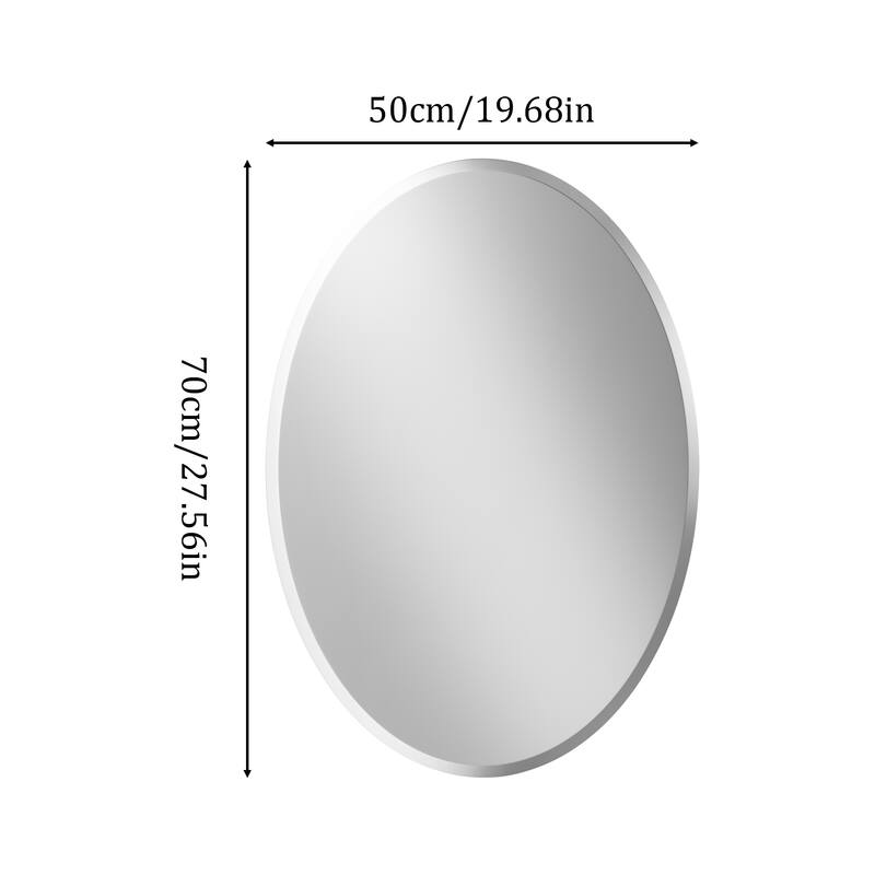 Frameless Bathroom Mirror Wall Mounted Modern Stylish Design with Contemporary Bevelled Edges