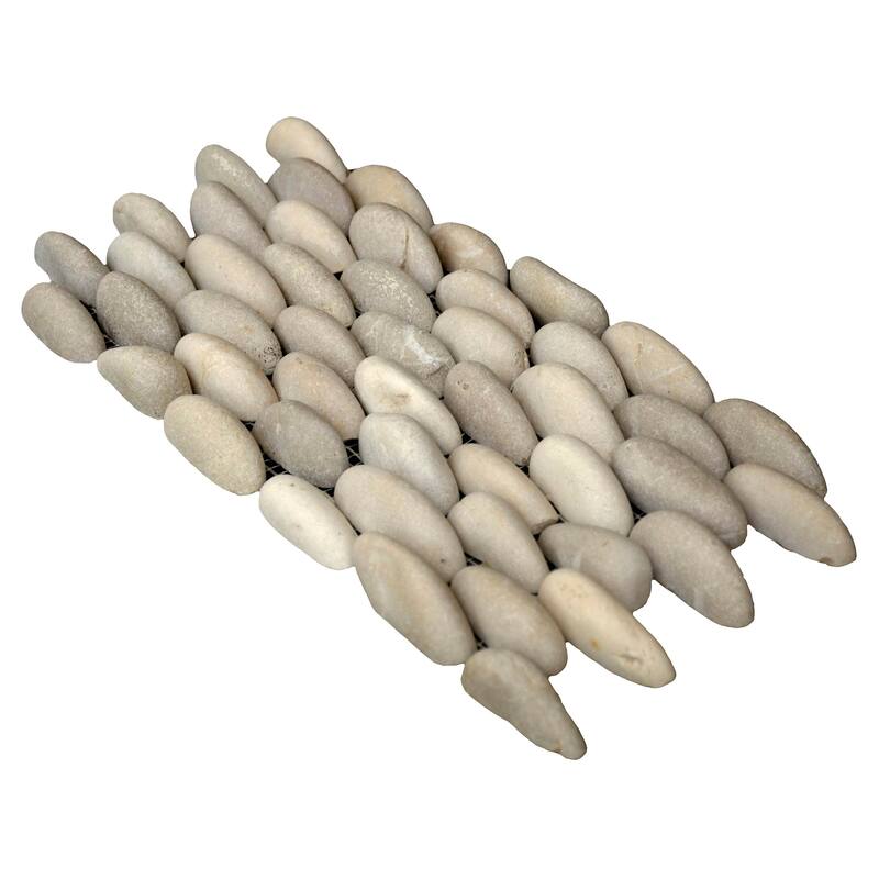 Cruz Bay Studio V1P Stacked Pebble - 6" x 12" Pebble and Rock Floor - French Tan Natural