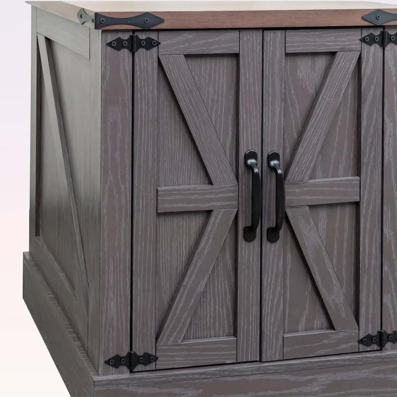 Rustic Wood Nightstand with Adjustable Shelf