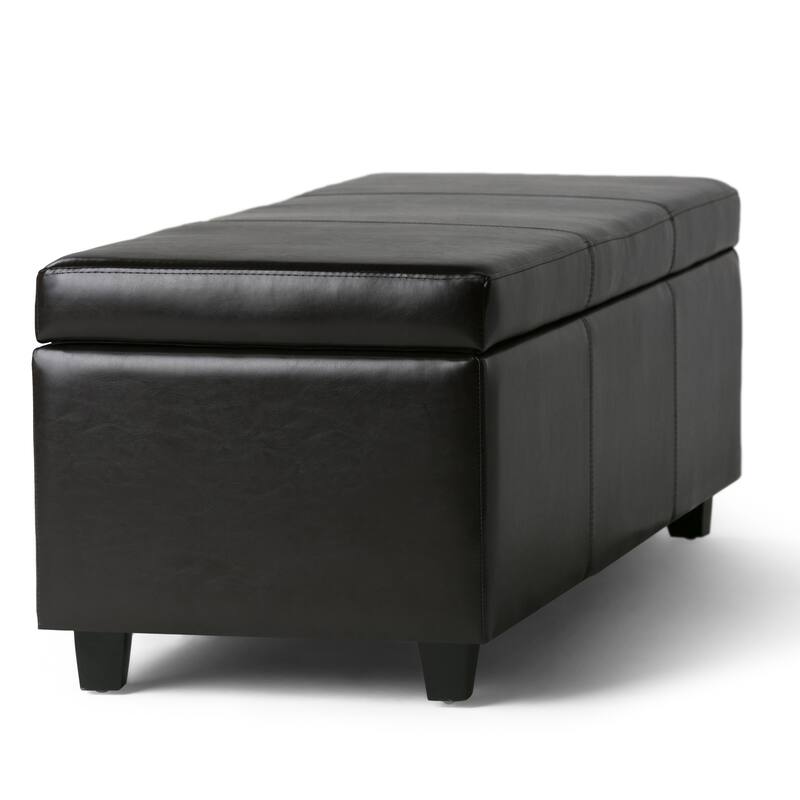 WYNDENHALL Franklin 48-in. Wide Contemporary Rectangular Storage Ottoman
