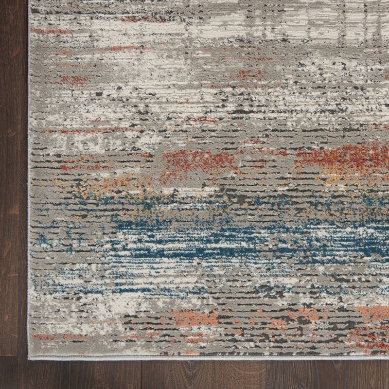 Nourison Rustic Textures Abstract Rustic Area Rug - 3' 11" x 5' 11" - Grey/Multi - Rectangle
