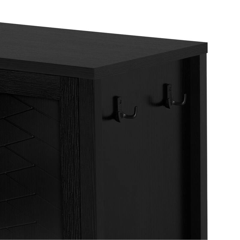 Modern 55.1" Storage Sideboard with 4-Doors, Multi Functional Buffet Table with Open Shelf and Adjustable Shelves