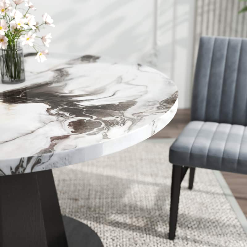 Roundhill Furniture Cavira 5-Piece Round Modern Dining Set