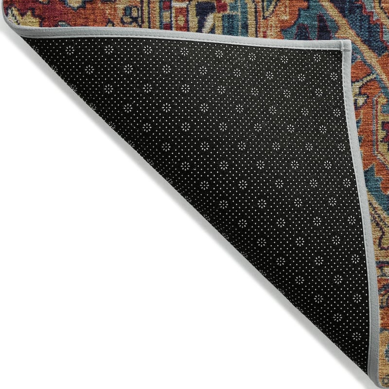 Machine Washable Indoor/ Outdoor Traditional Boho Chantille Rug
