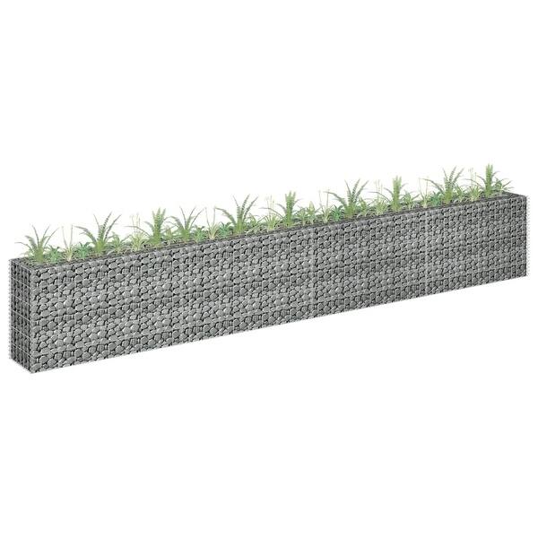 slide 2 of 7, vidaXL Gabion Raised Bed Galvanized Steel 141.7"x11.8"x23.6"