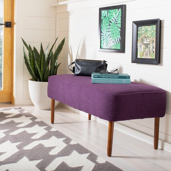 SAFAVIEH Mid Century Levi Plum Wool Bench 39.6