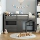 preview thumbnail 11 of 25, Twin Size Pine Wood Loft Bed with Storage Steps, Movable Desk with 5 Drawers, Full-Length Guardrail