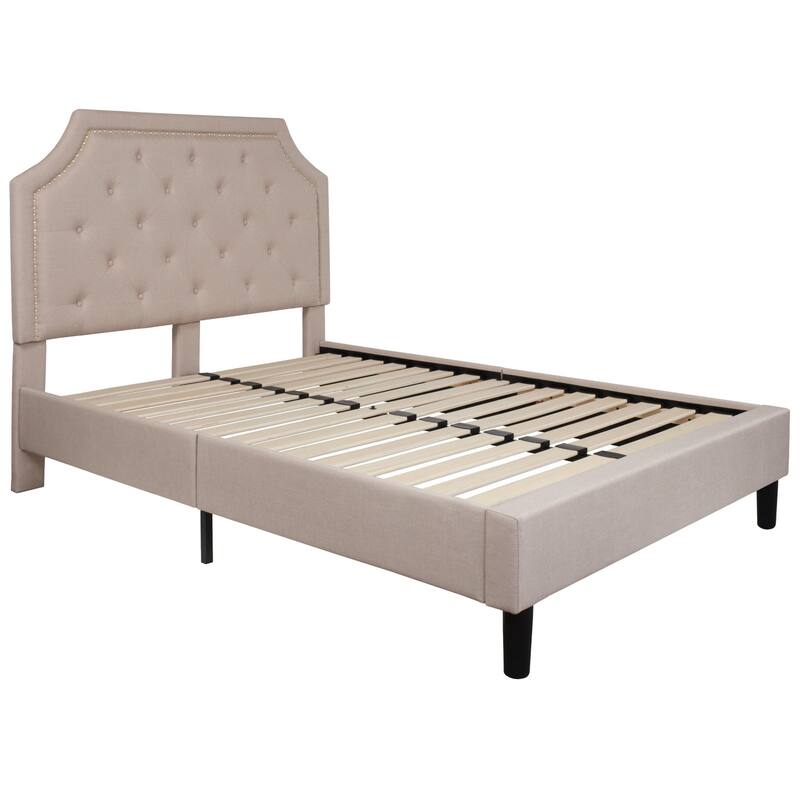 Tufted Platform Bed with 10 Inch Pocket Spring Mattress