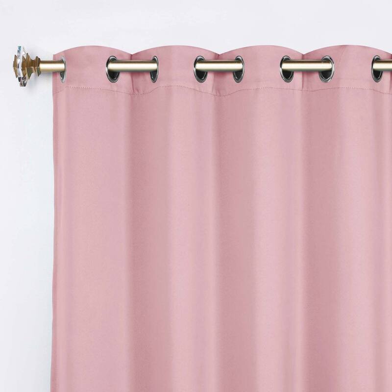 Superior Solid Machine Washable Room Darkening Grommet Curtains, Set of 2