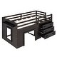 preview thumbnail 3 of 7, Twin Size Loft Bed with Three Cabinets and Shelf Included