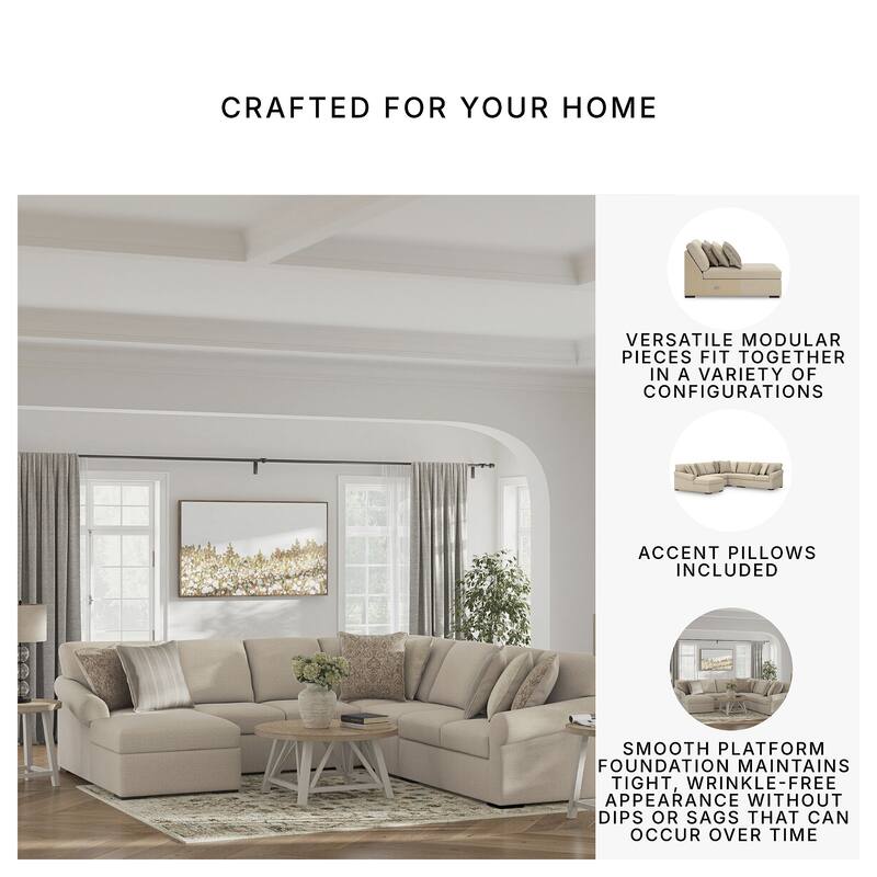Signature Design by Ashley LadyMae Beige 5-Piece Sectional with Chaise
