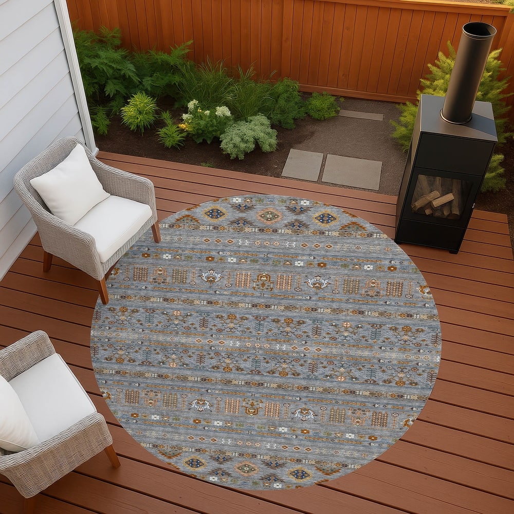 Machine Washable Indoor/ Outdoor Boho Moroccan Chantille Rug