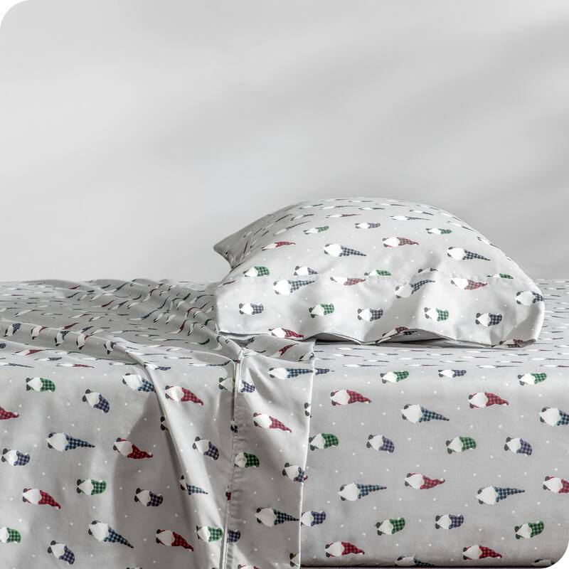 Bare Home Double Brushed Deep Pocket Printed Sheet Set - Twin XL - Gnomes