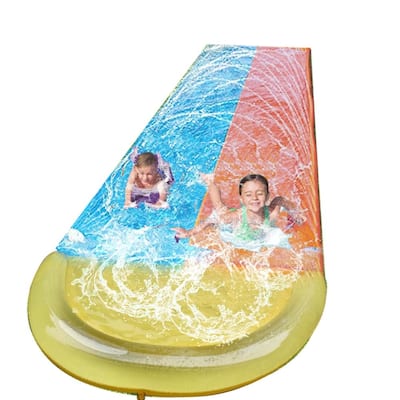 Dimple 16ft Slip and Slide Inflatable Water Slide, Outdoor Sprinkler Toy for Kids w/ 2 Bodyboards, Backyard Summer Fun, Ages 3+