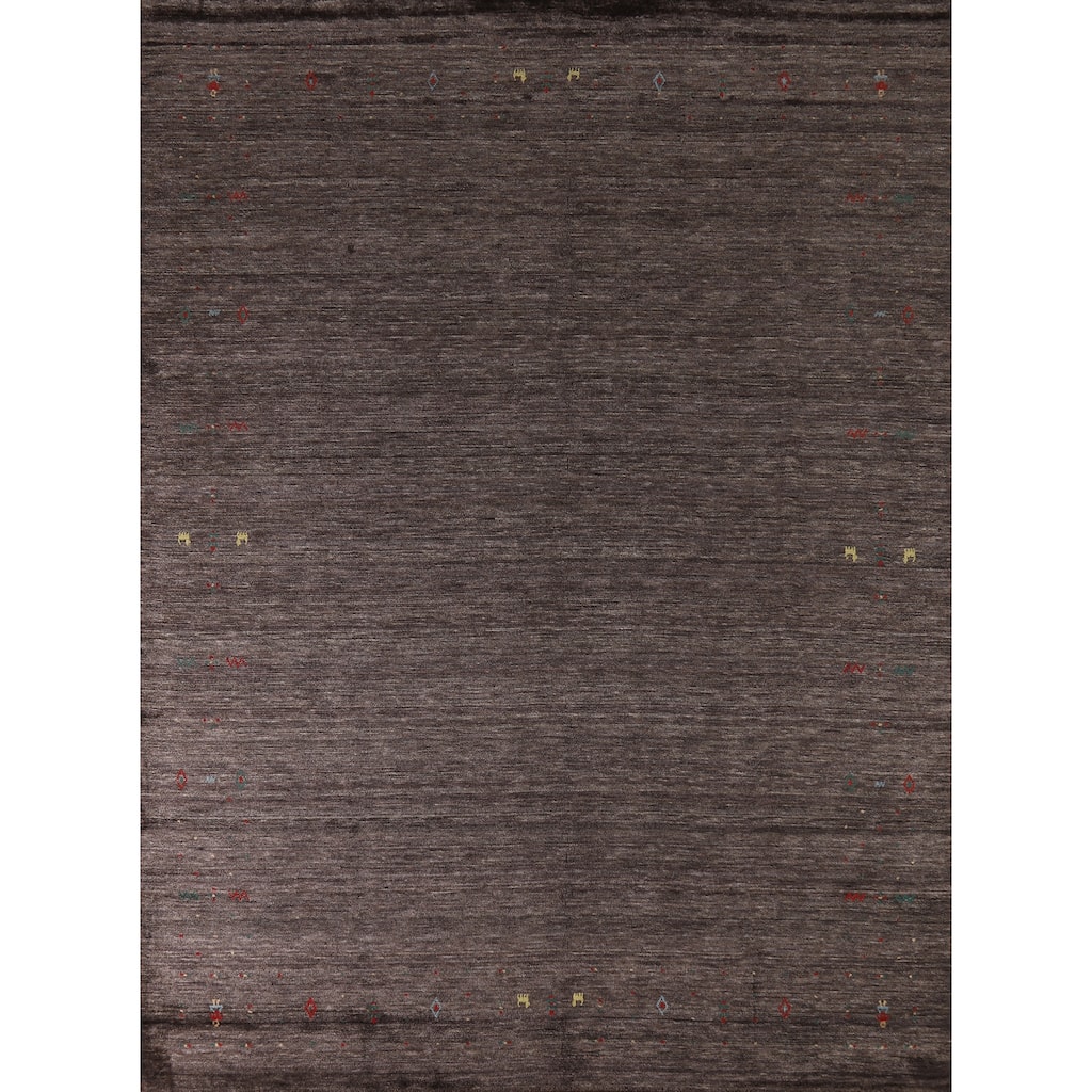 Hand Knotted Oriental 100% Wool Carpet Tribal Tribal Brown Gabbeh Area Rug - 9' 11'' X 8' 0''