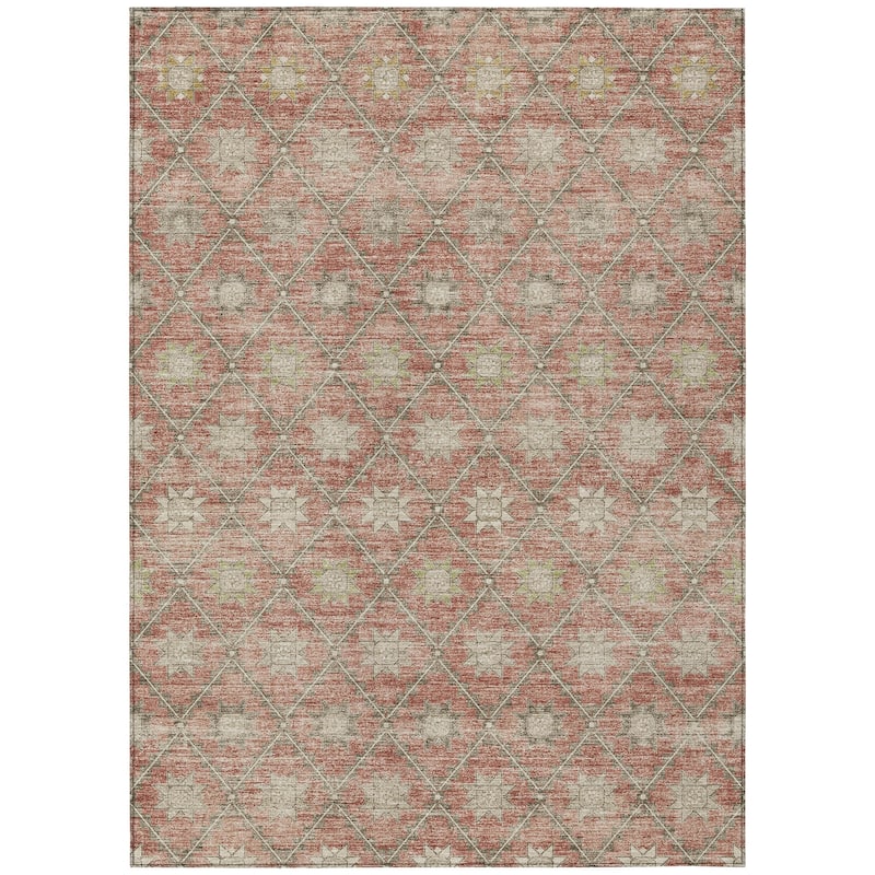 HomeRoots Floral Transitional Rectangle Outdoor Rug