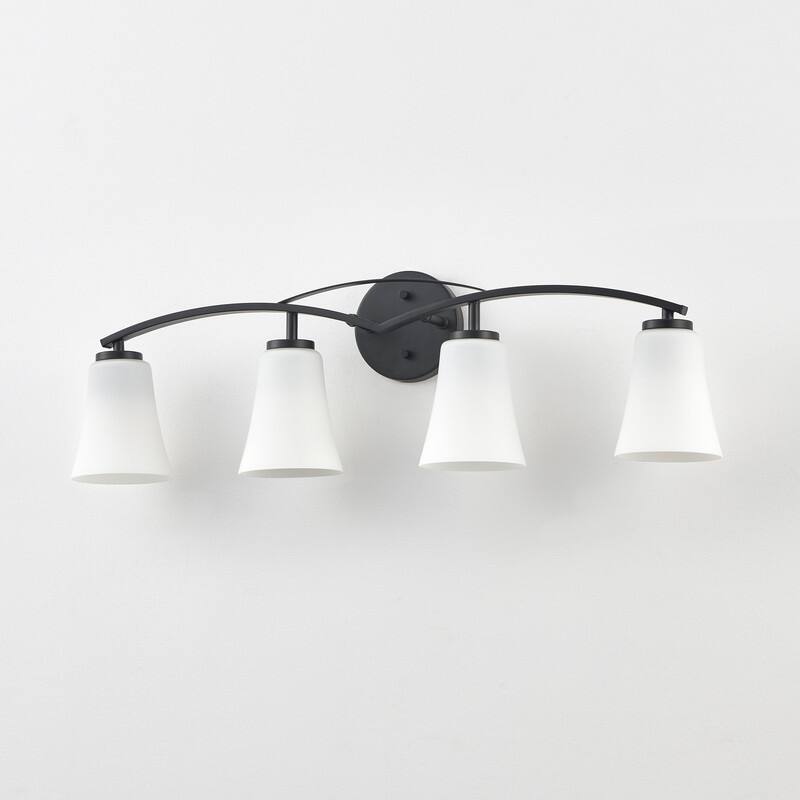 KAWOTI 3/4/5 Lights Dimmable Modern Bathroom Vanity Light with Opal Glass