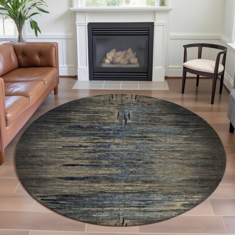 Premium Washable Super Soft Abstract Chic Mayfield Rug - Coffee - 8' x 8'