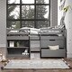 preview thumbnail 2 of 6, Twin Size Solid Wood Loft Bed with Storage and Fence for Kids, Boys and Girls, Bedroom