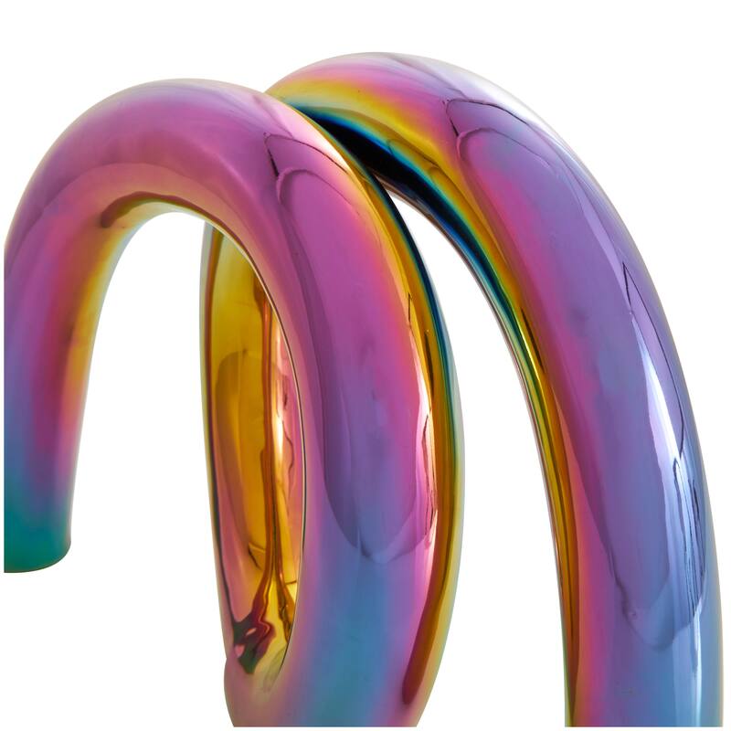 Silver, Gold or Multi Ceramic Rounded Loop Abstract Sculpture