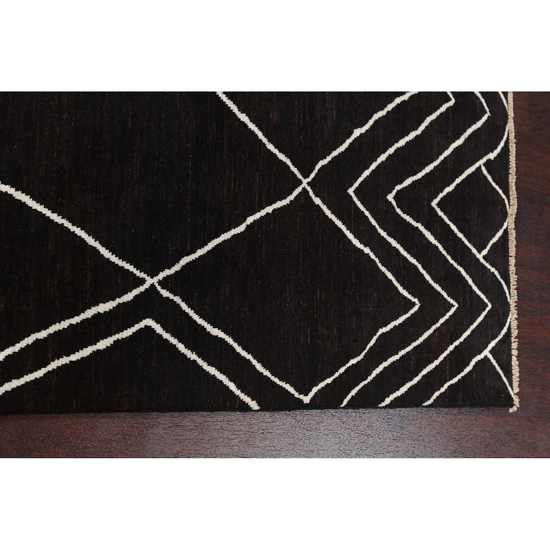 Vegetable Dye Moroccan Oriental Wool Area Rug Handmade Foyer Carpet - 5'5" x 7'11"