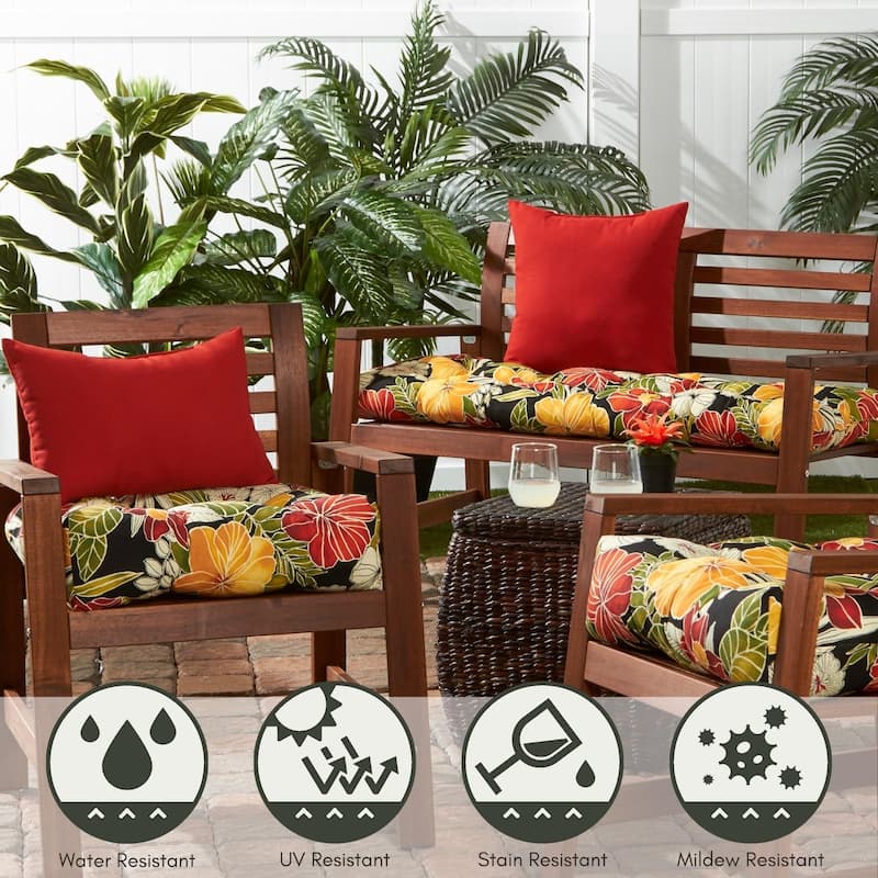 19x12-inch Rectangular Outdoor Salsa Red Accent Pillows (Set of 2)