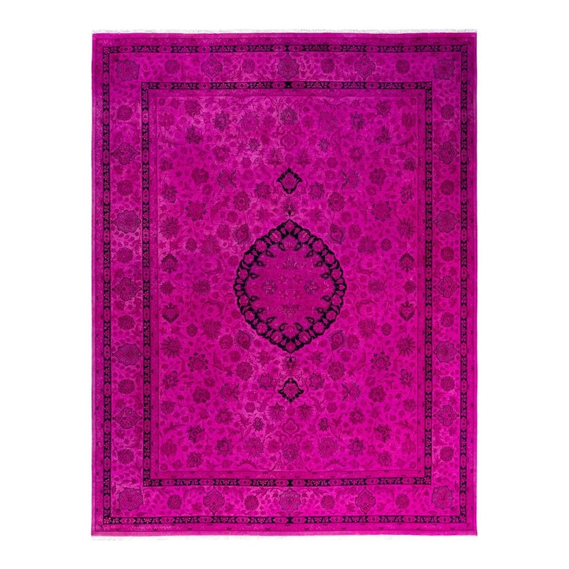 Fine Vibrance One-of-a-Kind Hand-Knotted Area Rug - Pink, 8' 0" x 10' 3" - 8' 0" x 10' 3"