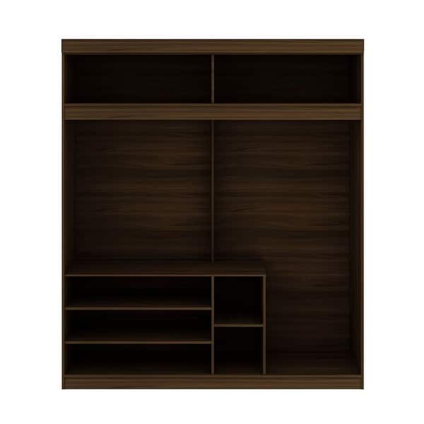 slide 1 of 27, Manhattan Comfort Mulberry 81.3 Open Long Hanging Wardrobe Closet with Shoe Storage
