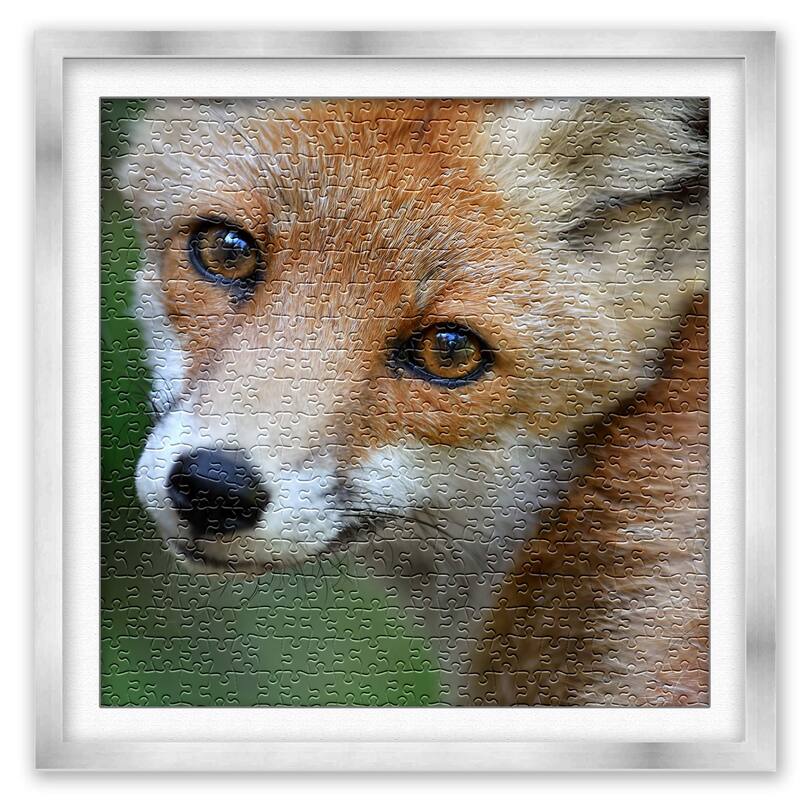 19x19 Jigsaw Puzzle Frame Kit - Kit Includes Puzzle Glue Sheets, Silver Wood Puzzle Frame with White Mat