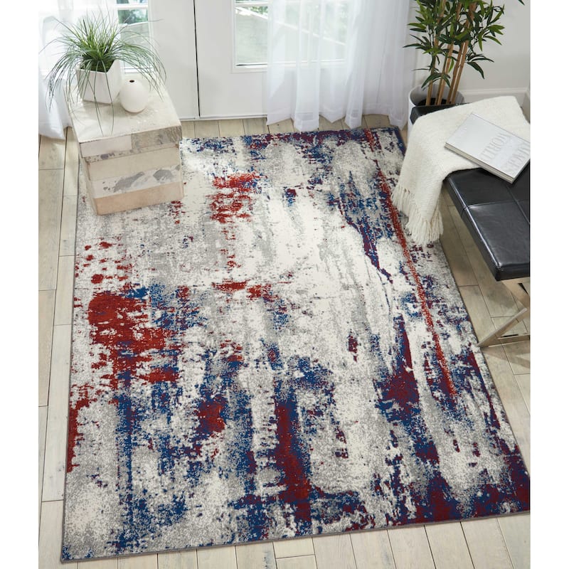 Nourison Maxell Artistic Modern Abstract Distressed Area Rug - 5'3" x 7'3" - Multi - Runner/Rectangle