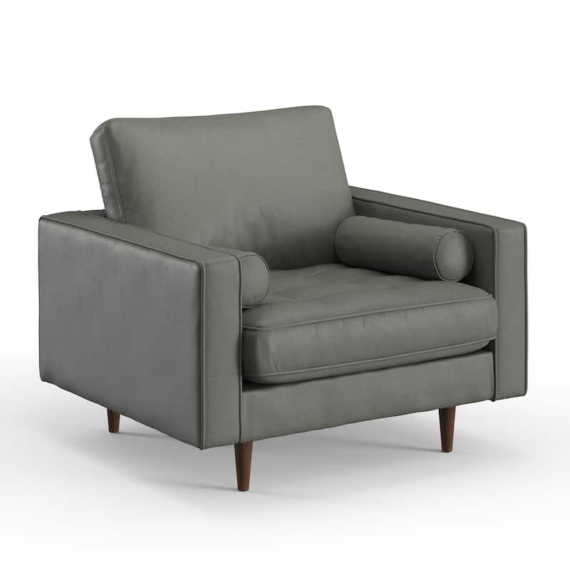 Bloomfield Upholstered Vegan Leather Arm Chair - Slate