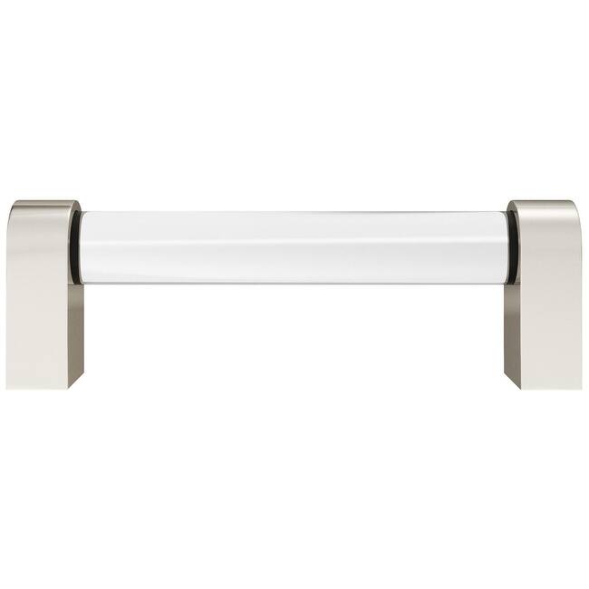 Hapny Home C501-CLR Clarity 3-3/4" Center to Center Solid Metal and - Clear / Polished Nickel